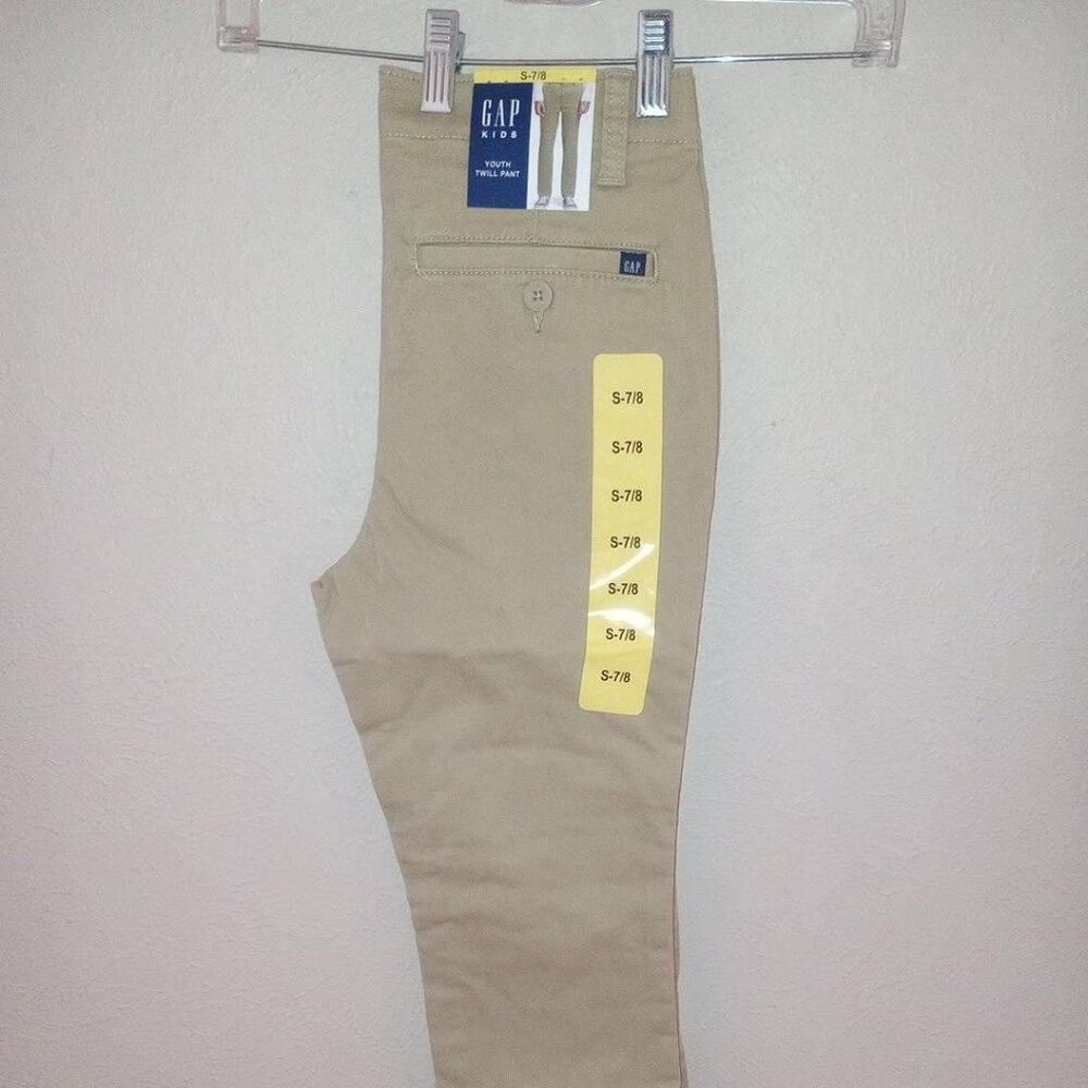 Gap Kids Youth Size Small 7/8 Inside Elastic w Button Tan Twill Pants NWT - Picture 4 of 4